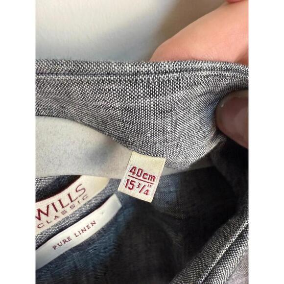 Wills Huckberry Linen Shirt 15 3/4 Button Up Lightweight Long Sleeve Gray - Picture 3 of 6
